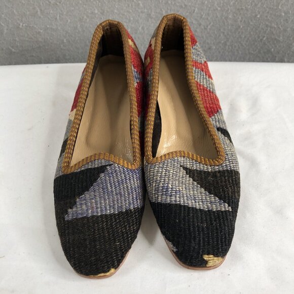 Unbranded Shoes - Turkish Kilim Shoes Womens 6 Wool Embroidered Carpet Loafers Indie Boho Art